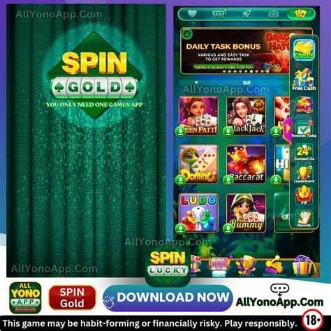 Spin Gold App Lobby
